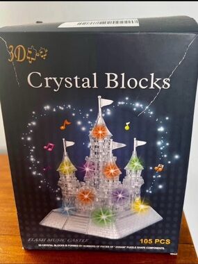 New in Box Crystal Blocks 3D Puzzle Flash Music Castle. 105 Pieces.